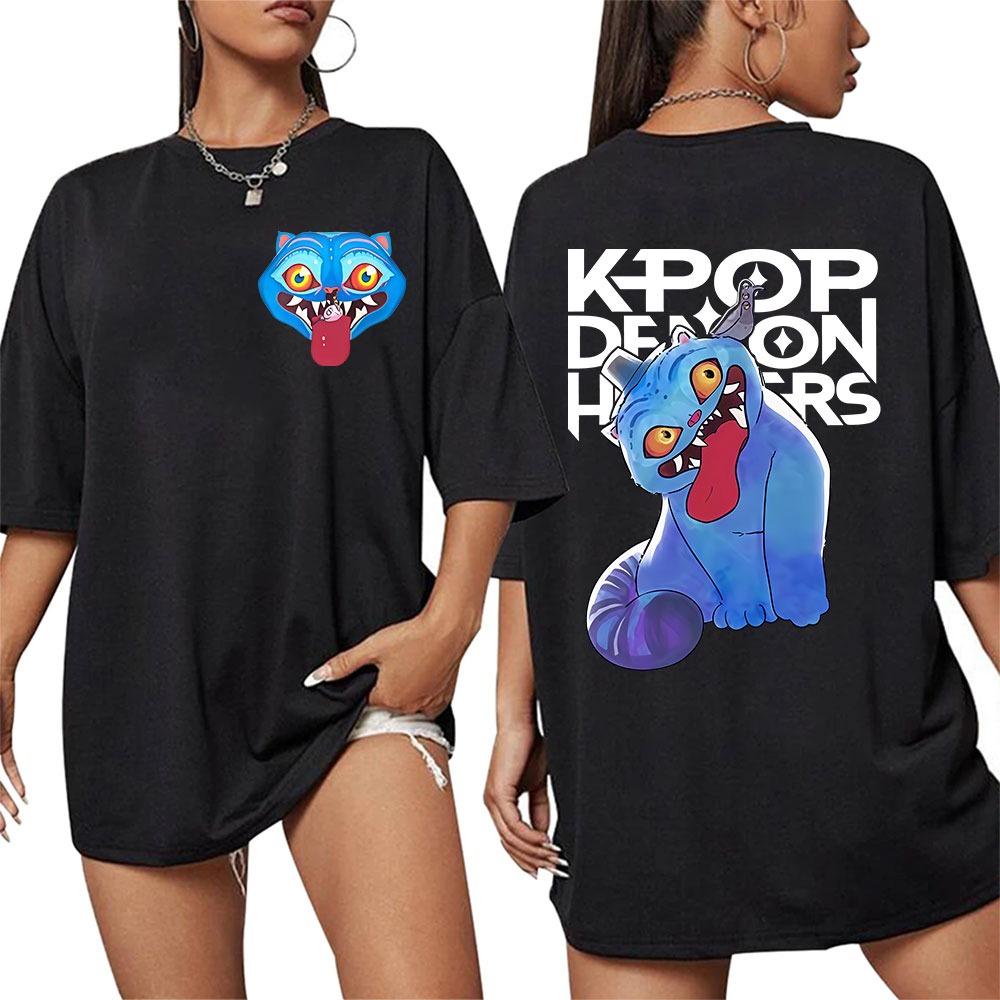 K-pop Demon Hunters Rumi Mira Zpey 2025 Film Graphic T-Shirt Men Women Harajuku High Quality Oversized Cotton T Shirt Streetwear