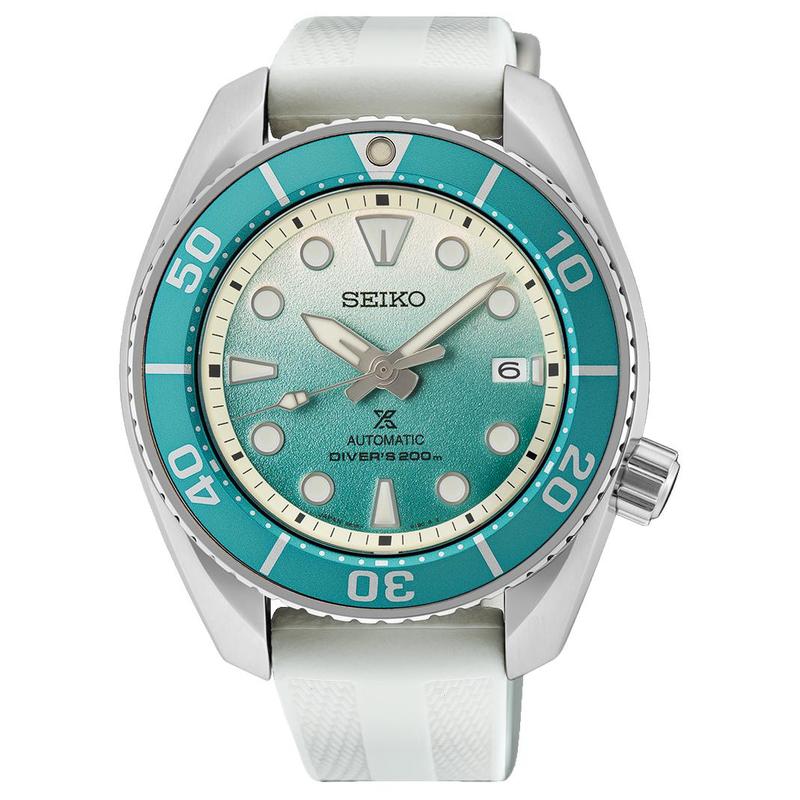 SEIKO prospex calendar 200 meters waterproof Automatic silicone strap 45mm men s watch green dial SPB539J1 синий