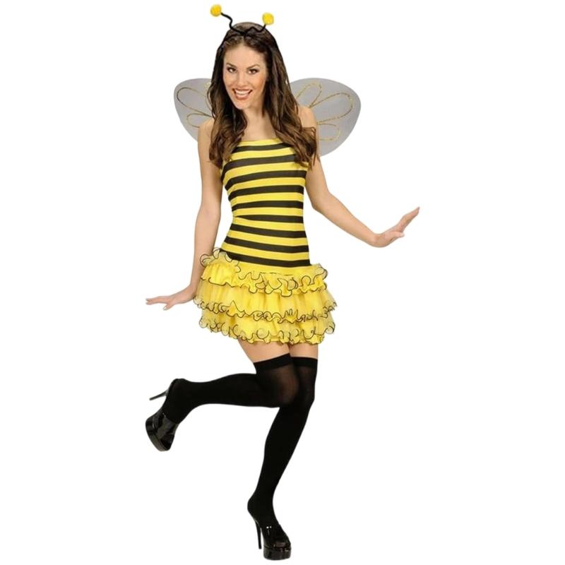 Bees Costume Accessories Set Bees Antenna Headband Tutus Dress Butterfly Wing Cosplay Halloween Costume for Adult Women