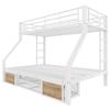90 x 200 cm, 140 x 200 cm, litera, con zapatero, compartimentos de almacenamiento, barandilla de seguridad, escalera, certificado EN747, sin colchón, blanco