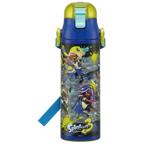 Skater Children's Stainless Steel Water Bottle 2-Way Direct Drinking 580ml Cup Drinking 570ml Splatoon 3 Child-friendly Lightweight Type Boys Thermal/