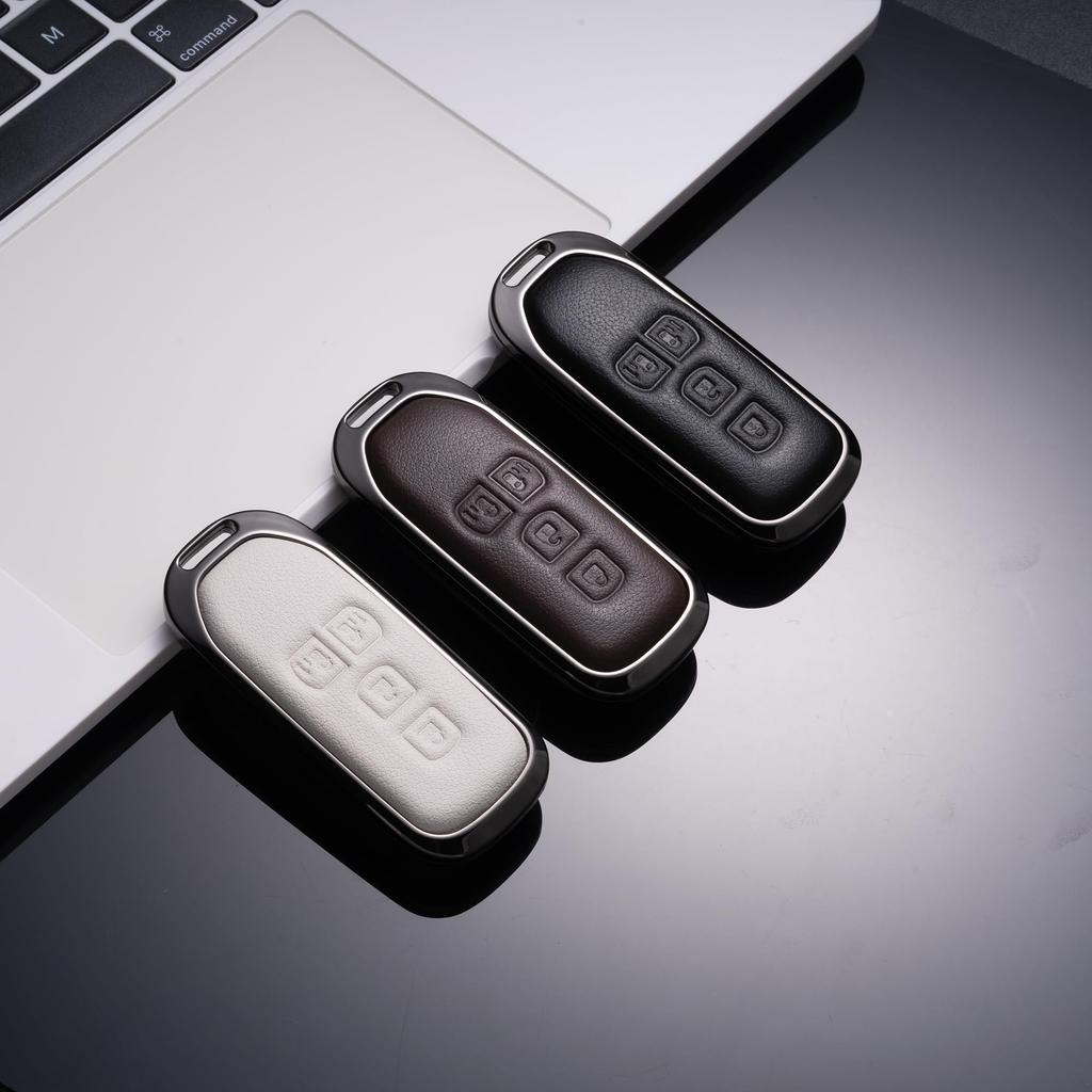 [PIMOHI] NBOX Key Case Metal Genuine Leather Compatible with Honda