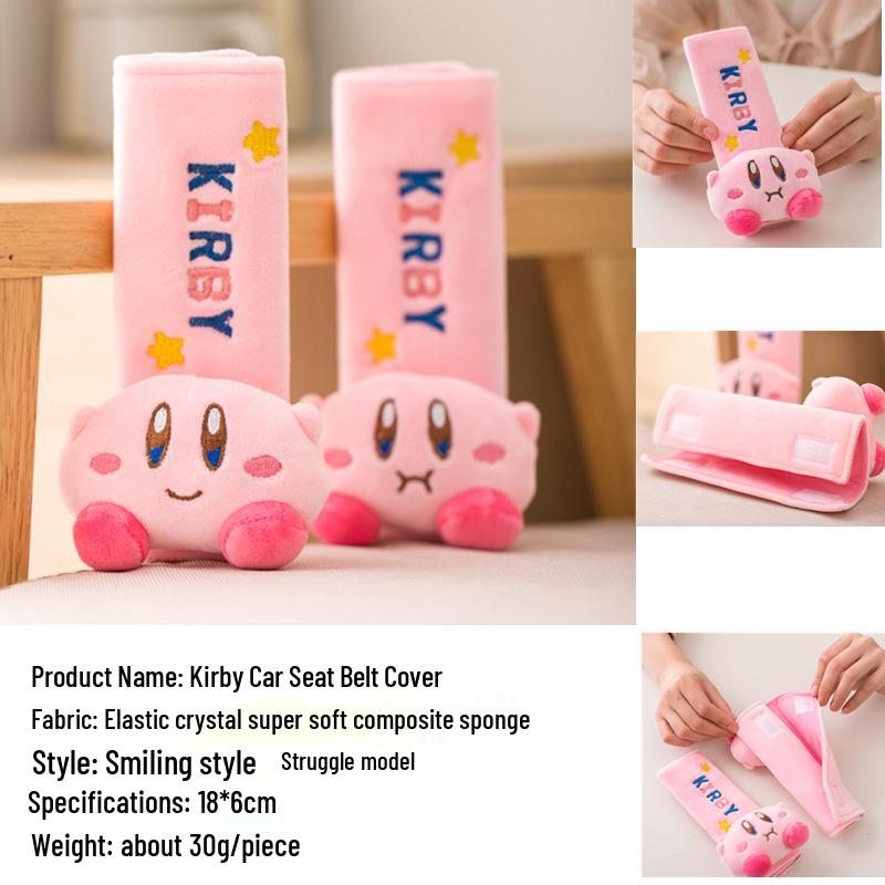 Kirby Cartoon Car Headrest Neck Support Pillow