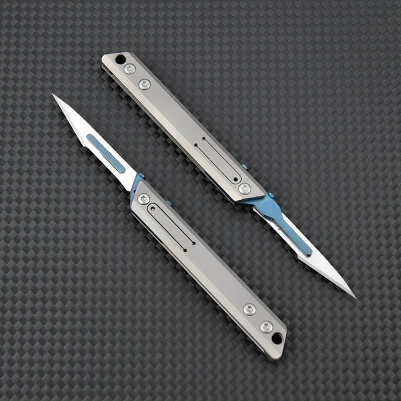 Mini Cortador de Artesanato Multifuncional Dobrável Destacável com 10 Peças de Lâminas Substituíveis para Projetos de Arte Manuais