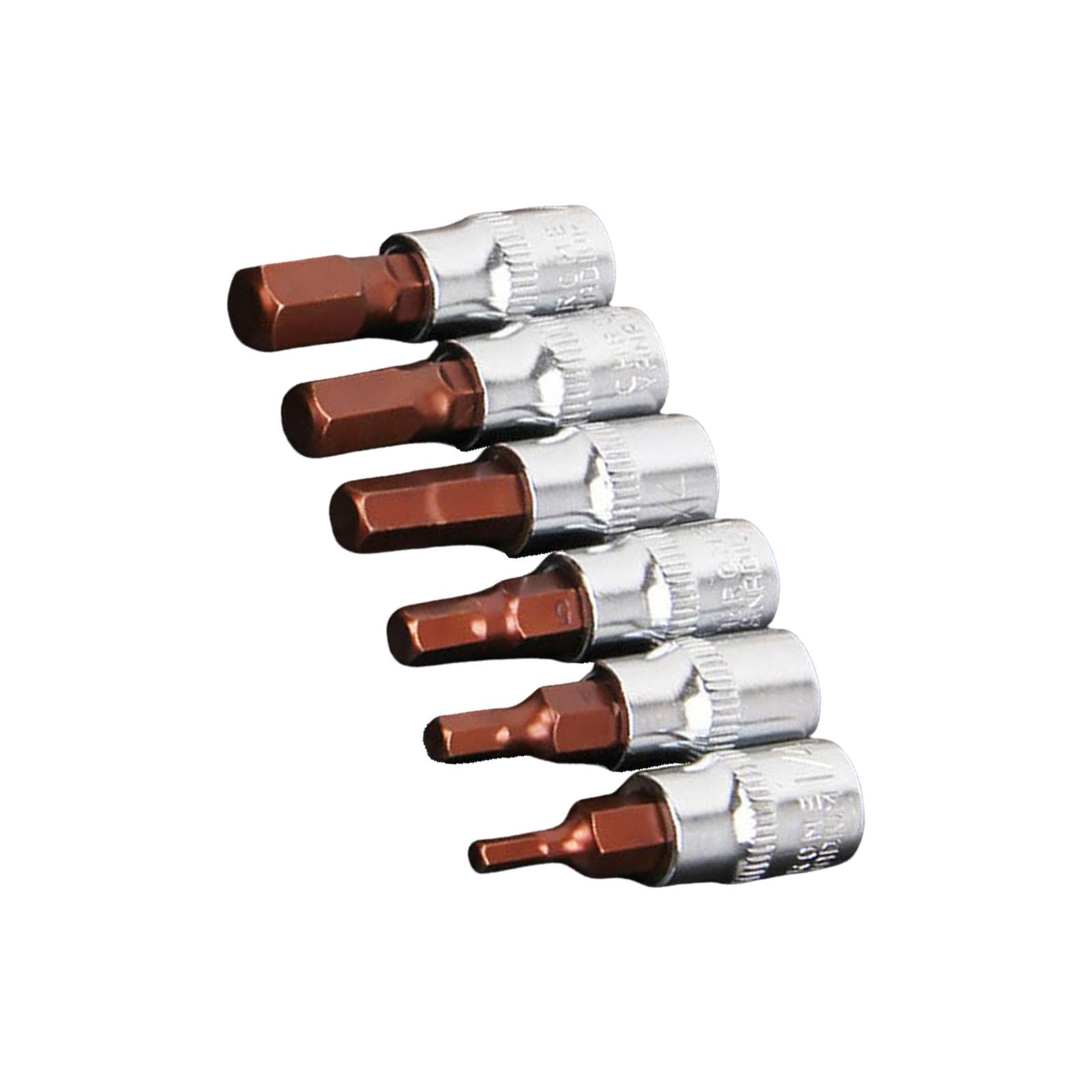 

6 PC Durable Induction Hardened Chrome Sockets Kit Socket Bits for Precision Equipment Servicing and Engineering A