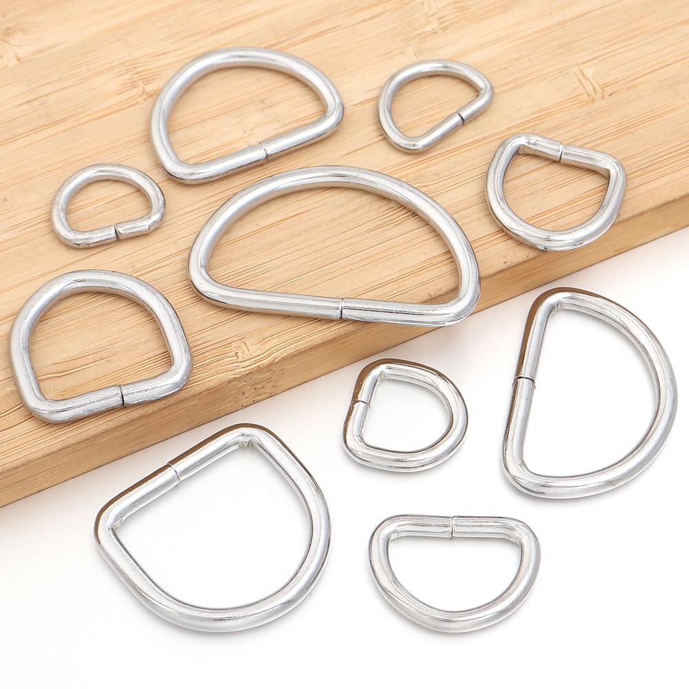 10-20pcs Metal D Ring Adjustable Buckle Clasp For Webbing Backpacks Straps Bags Cat Dog Collar Chain Buckles DIY Accessorie