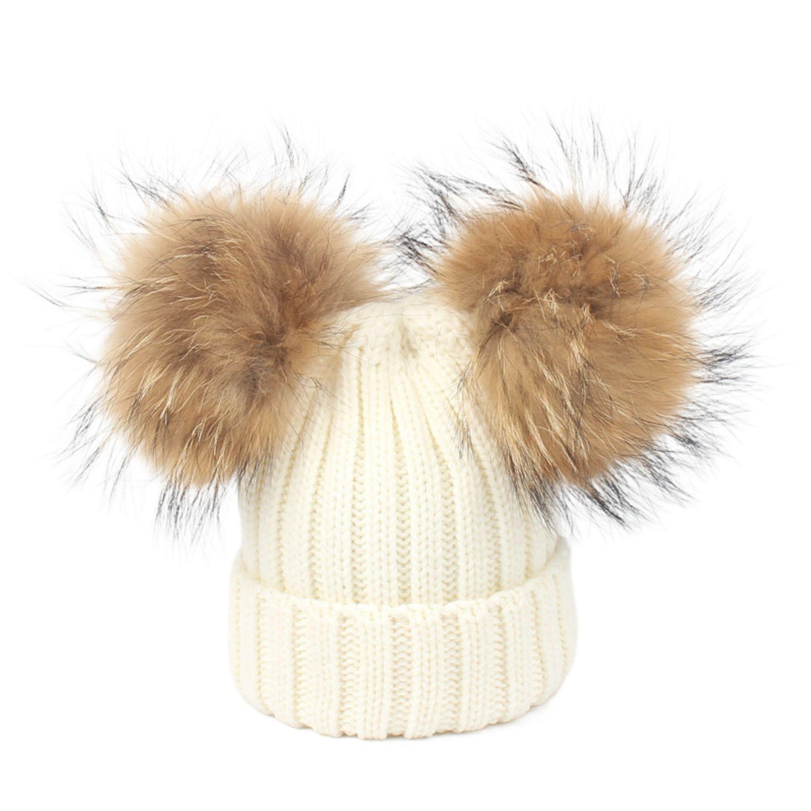 

Зимняя мода, утепленная шапка, детский комплект из одинарной шерстяной шапки-шарика One Size