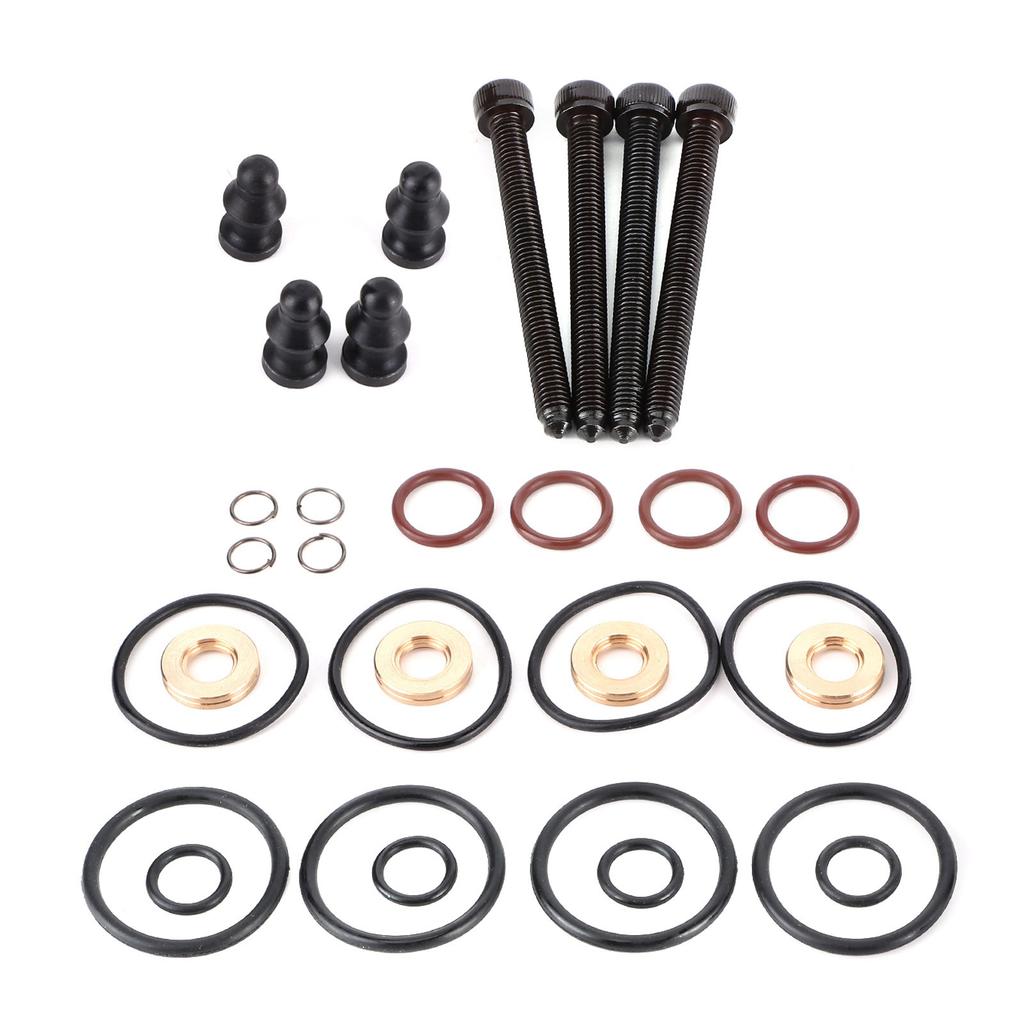 4 Juegos Kit de Reparación de Sello de Inyector de Combustible Conjunto de Sellado Abrazadera Tornillo 1417010997 Apto para A2 A3 A4 A6