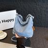 Gewaschene Denim-Tote-Bag mit großem Fassungsvermögen, Damen-Umhängetasche
