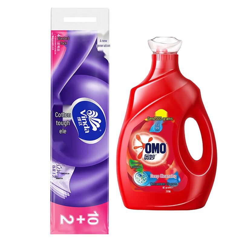 Vinda Cotton Tough Coreless Toilet Paper & Laundry Detergent Bundle