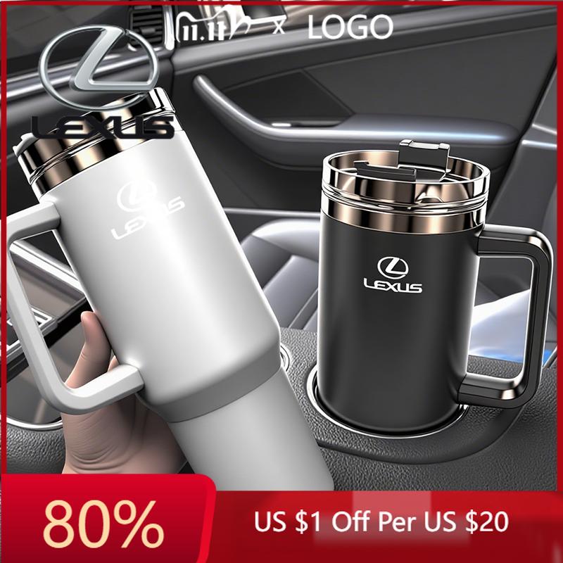 2026 Hot Interior Stickers 1200ML Stainless Steel Thermos Cup Car Accessories Coffee Mug For Lexus RX330 IS250 Ct200h ES300h RX3NJ7