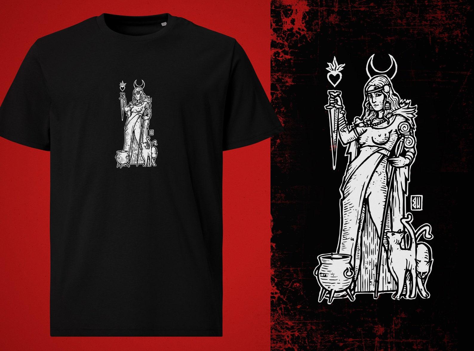Freyja T-Shirt (white print) L