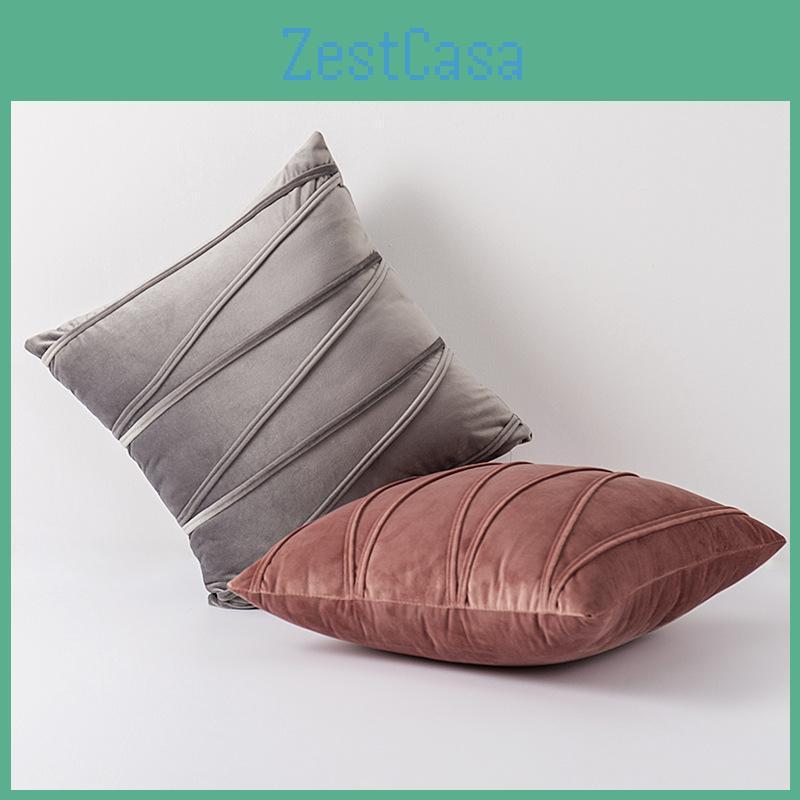 Strip Striped Pressure Velvet Nordic Pillowcase With Pressure Rope Strap European Style Sofa Pillowcase For Home Use Without Pillow Core
