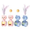 Interactive Cats Tumbler Toys with Feather or Ball Battery Powered Funny Chasing Roller Kitten Toy for Small Puppy