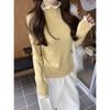 Spring chic lace semi-turtleneck knitted sweater women's age-reducing top versatile bottoming shirt