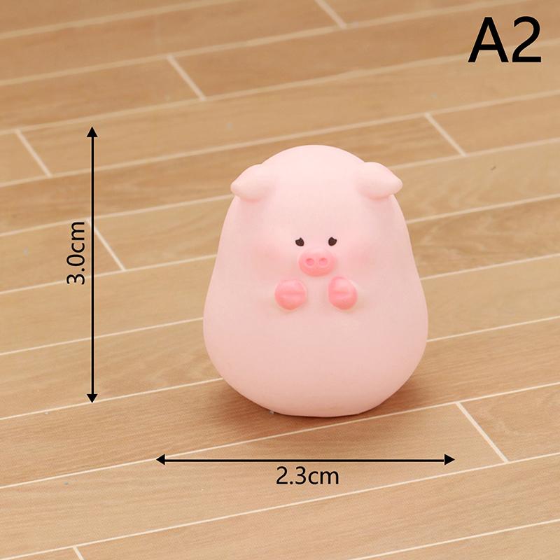 Mini Cute Pig Figurine Animal Model Moss Micro Landscape Home Decor Miniature Fairy Garden Decoration Accessories