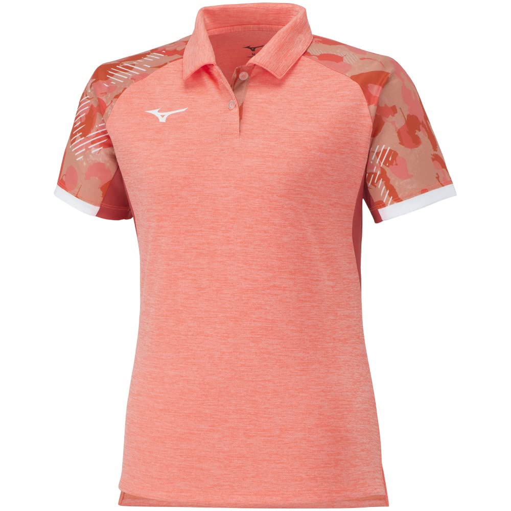 

Mizuno Table Tennis Game Short Polo JTTA Fiery Size XL Shirt, Sleeve, Collar, Moisture-Wicking, Quick-Drying, Certified, 82JAA210, Women s, Coral,
