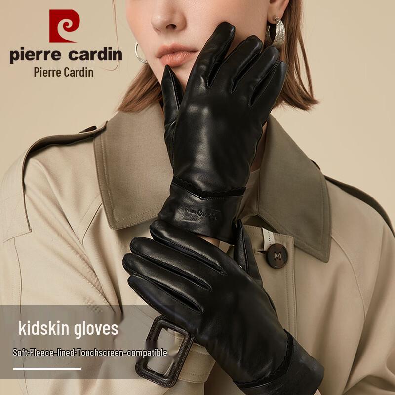 Pierre Cardin Women's Goat Leather Winter Touchscreen Gloves