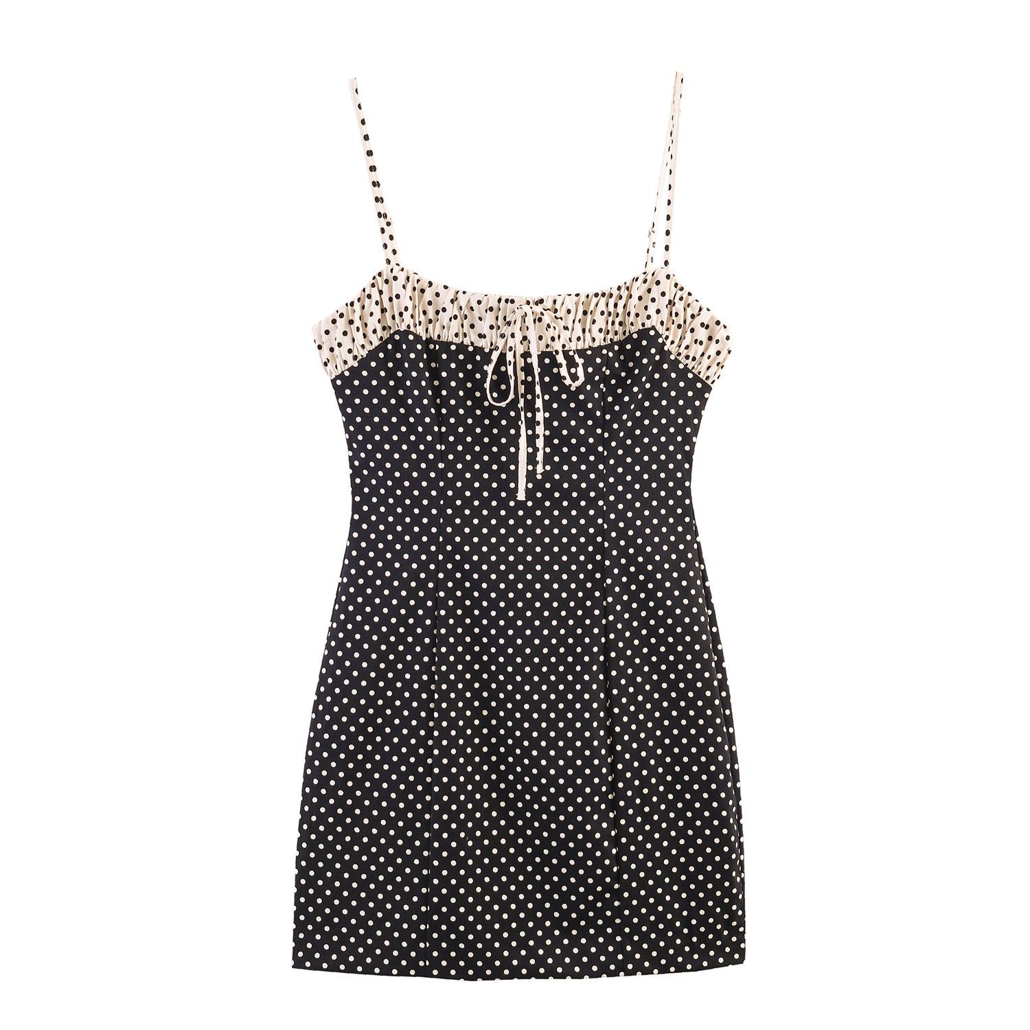 European and American Style New Women s Fashion Stylish Polka Dot Patchwork Dress 3152379 084 XS