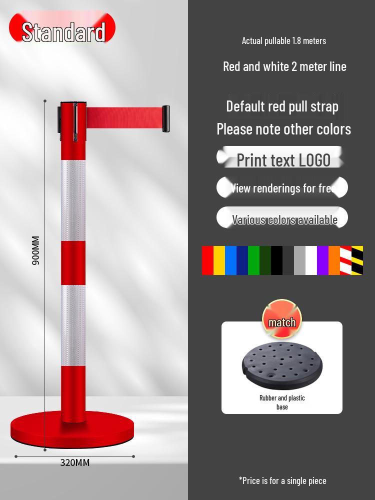 Retractable Queue Barrier Post with Belt
