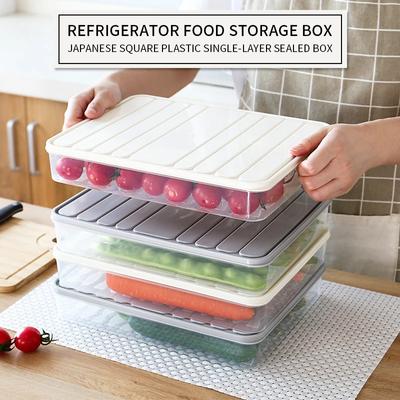 Food Storage Containers Vegetable Organizer Lid Clear Fridge Crisper Keep Food Fresh BPA Free Kitchen Organizer Bins