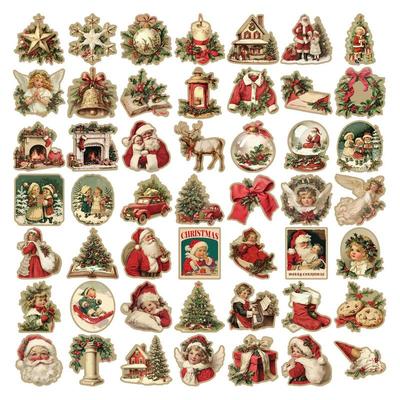 Vintage Christmas Snowman RUB ON Stickers Junk Journal Collage Christmas Transfer Stickers DIYAlbum Scrapbooking Craft Stickers