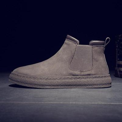 Men's 2024 Autumn/Winter High-Top Suede Leather Martin Boots: Thick-Soled, Retro Slip-On Motorcycle Style with Extra Warmth