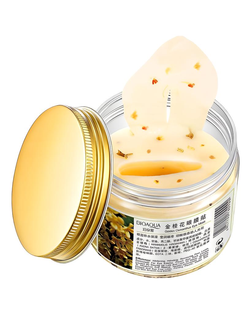 80 Stück/Flasche Gold Osmanthus Augenmaske Augenpflege Kollagen Gel Molkeprotein Schlaf Augenklappe