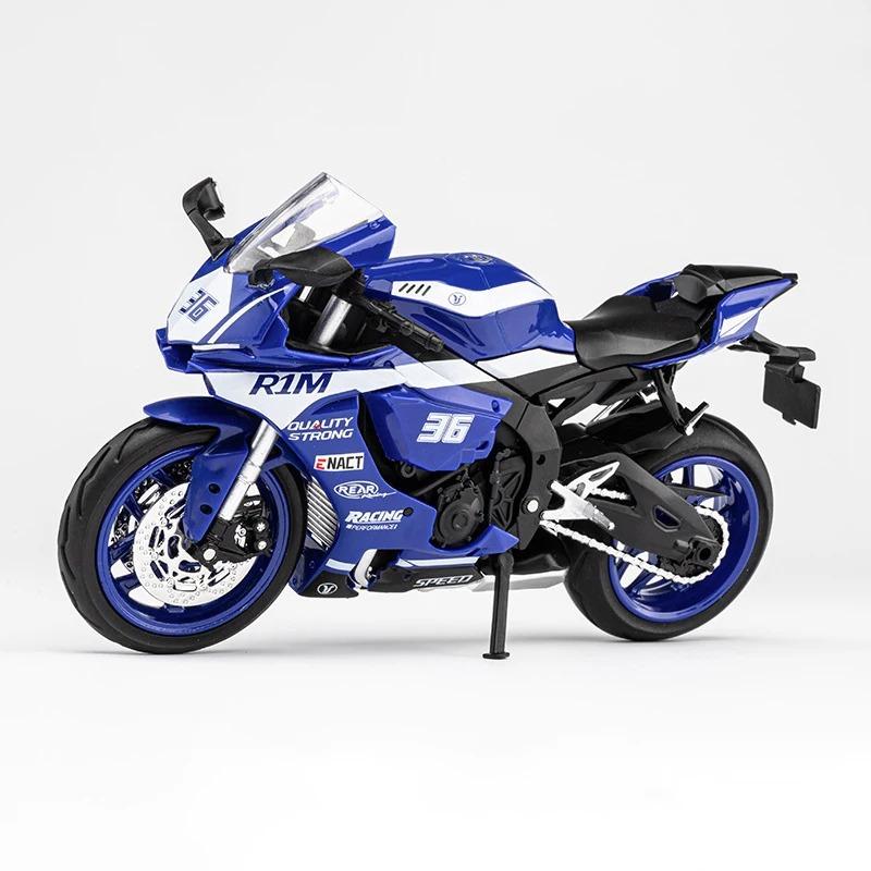 1/12 Yamaha YZF-R1M Alloy Die Cast Motorcycle Model Toy Vehicle Collection Sound and Light Off Road Autocycle Toys Car