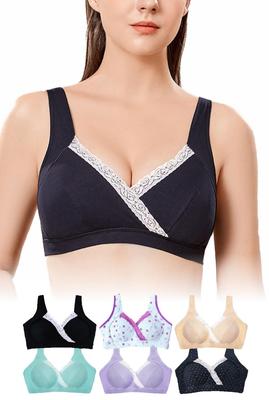 Maternity Nursing Large Adjustable Size [Lino Ulu] Bra, Non-Wired, Bra, Anti-Sagging, Size, (L, Black)