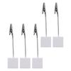 10Pcs Table Number Card Holder Wooden Block Crocodile Clip Photo Holder with for Memos Reminders White