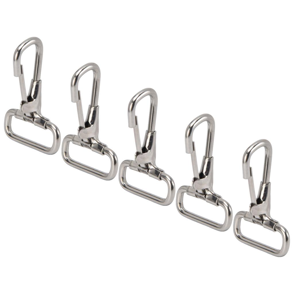 5Pcs Snap Hooks 304 Stainless Steel Metal Clips for Keychain Linking Dog Leash Collar 29mm