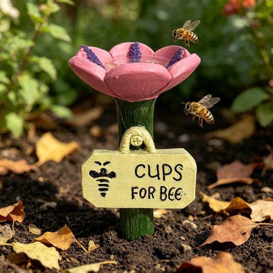 Insekten-Wassernapf Blumenförmige Bienen-Trinkstation Bestäuber-Hydrationsbecher für Bienen Schmetterlinge Outdoor-Garten-Hof-Dekoration