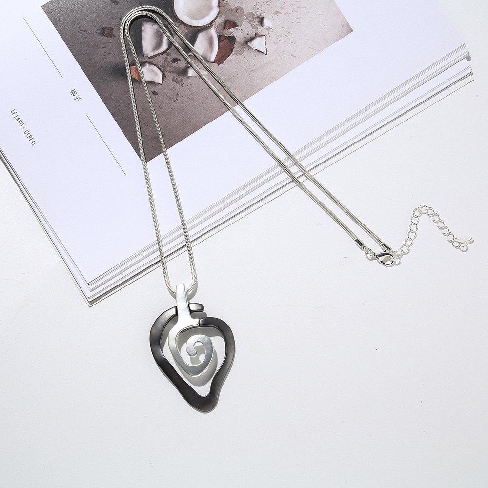Accessories Metal Necklace Simple Geometric Threaded Long Women'S Fashion Sweater Chain