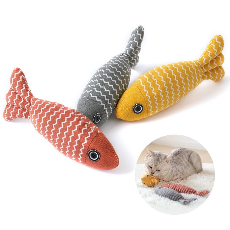 Cross-border Pet Cat Mint Toy For Cats Interactive Catnip Plush Fish Toy