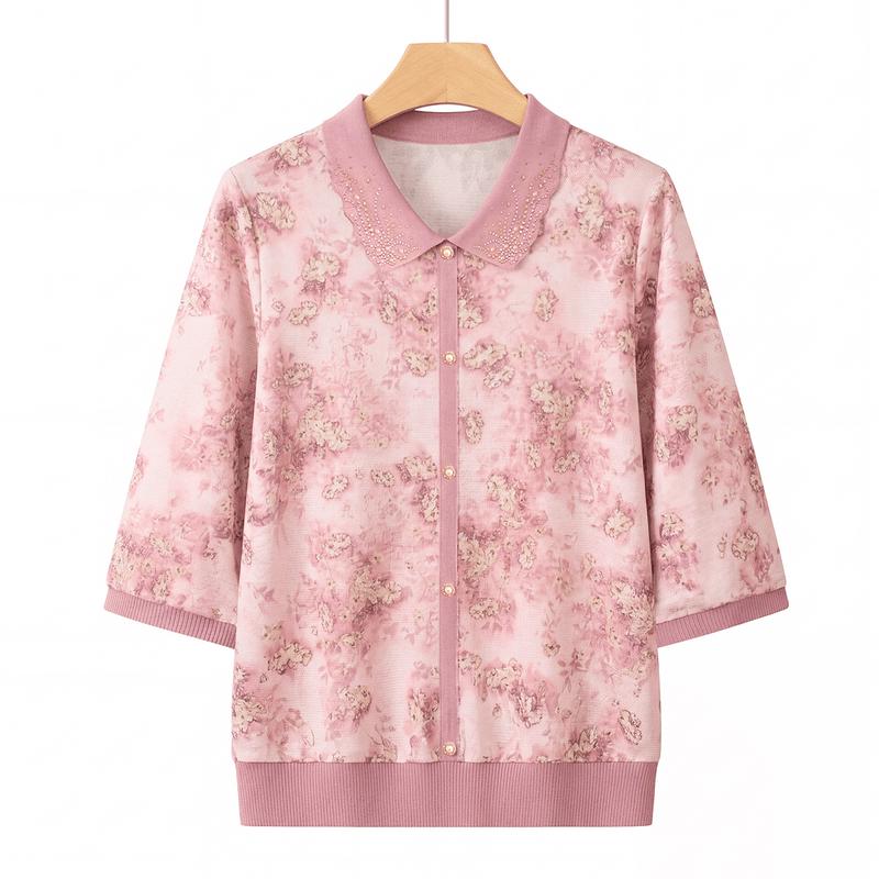 Yu Zhaolin Women s Summer Floral Knit Top XL