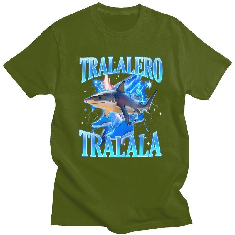 Tralalero Tralala Hai Meme T-Shirt Unisex Kurzarm T-Shirts Sommer Lässig Grafik-T-Shirt Baumwolle Locker Übergröße Kleidung