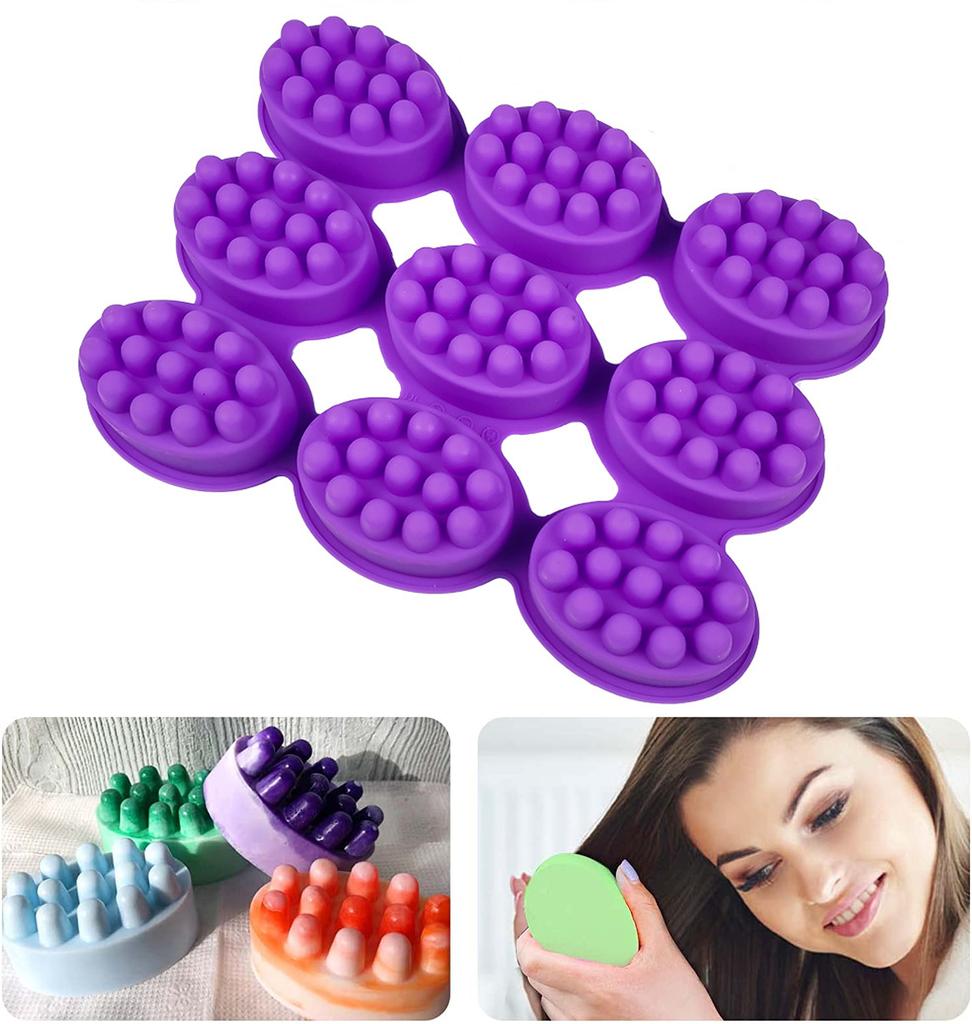 Silicone Molds Silicone Material Scalp Massager Hair Comb Mold Massage Bar Shape Hair Brush Mold For Hair Care Routine Gift