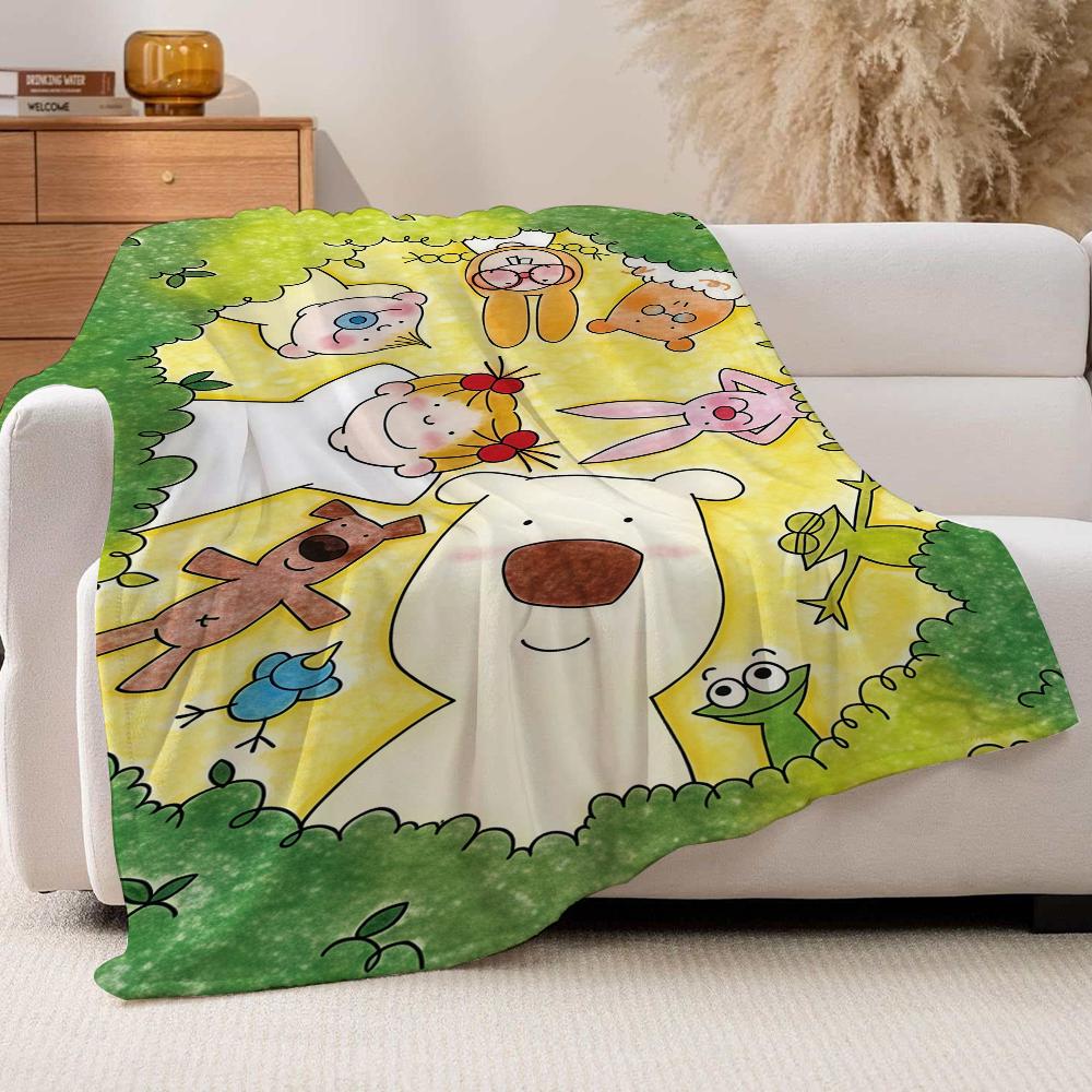 Cartoon cute Coco chan Blanket For Sofa Office Bed Plane Travel Sleep Read Relax Camping Soft And Warm