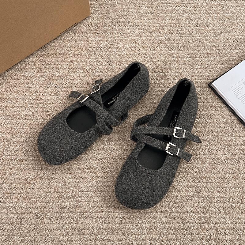 

Модные балетки с квадратным носком из флиса, женские зимние теплые шерстяные туфли Мэри Джейн, женские фирменные элегантные плюшевые мокасины 40 серый