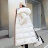 Winter Down Cotton Parkas Jacket Women's Long Faux Fur Collar Padded Jacket Thick Loose Large Size Padded Jacket