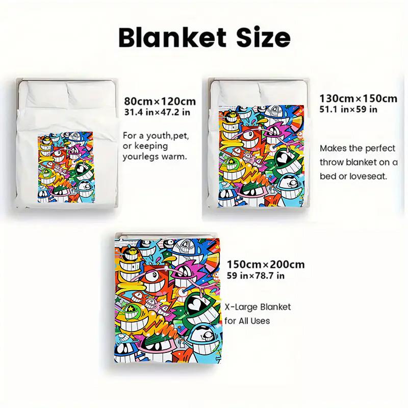 One-eyed monster 2D Flat Pattern Flannel Blanket High quality All Seasons Warmth and Comfort Perfect for Christmas Gifts.