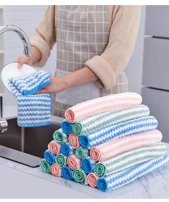 Utensils for Kitchen Thicken Absorb Water Dishcloth Non-stick Oil Useful Things for Home Pot Rag Coral Fleece Scouring Pad Towel