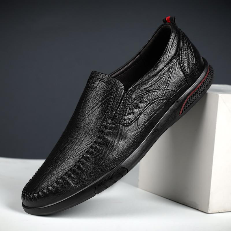 Newest Genuine Leather Loafers Men Classic Business Loafer Driving Shoes Vintage Casual Men&Amp;#39;S Shoes Slip On Office Flats Men Brown