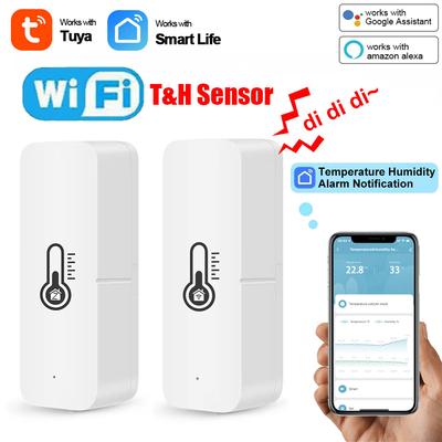 Tuya WiFi Temperature And Humidity Detector Independent Electronic Thermometer Sensor Smart Home Indoor Mini Hygrometer Alarm