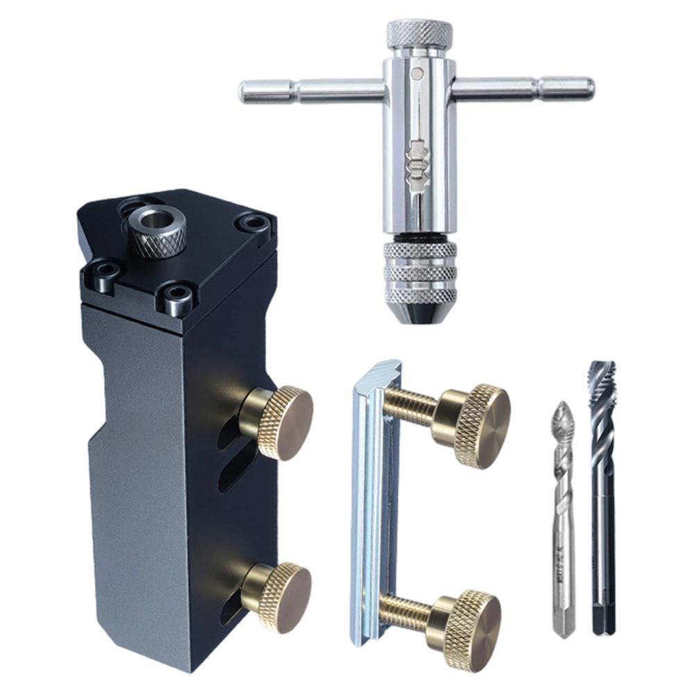 Adjustable Stop Aluminum Profile Drill Guide with Positioning Jig for Accurate Hole Punching On Various Profile Sizes