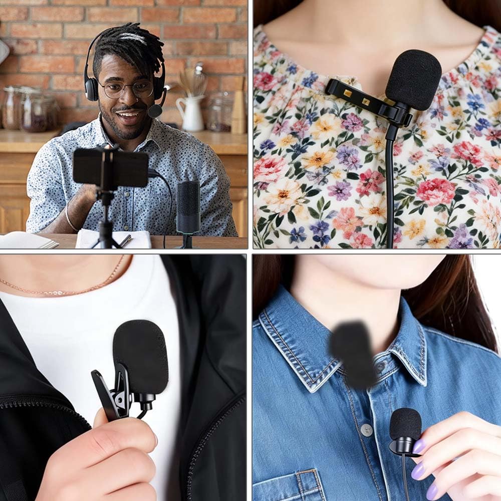 Pin Microphone Wind Fur Sponge Cover pieces Hairy Mini Windproof Noise Reduction Replacement Microphone Cover Muff, Cover, (5 each), Windscreen,