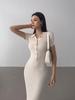 Royal Style Knitted Fishtail Dress: Women's Slim Polo, Short-Sleeve, Autumn/Summer