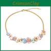 Fashionable Floral Statement Necklace In Vibrant Colors Ideal For Gift And Occasion Use