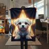 1Pc Stardogs Print Flannel Blanket, High quality Comfortable for All Seasons, Home Decor, Warmth and Comfort, Perfect for Christmas Gifts